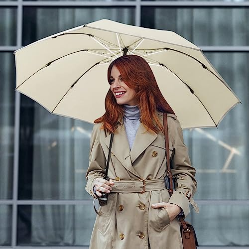 Lejorain Inside Out Umbrella Folding - Inverted LED Umbrella Automatic Open and Close - Women Rain Umbrella Reverse Folding