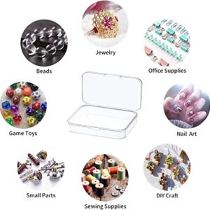 MFDSJ 6 Pcs Mini Plastic Storage Containers Box with Lid, 4.5x3.4 Inches Clear Rectangle Box for Collecting Small Items, Beads, Game Pieces, Business Cards, Crafts Accessories