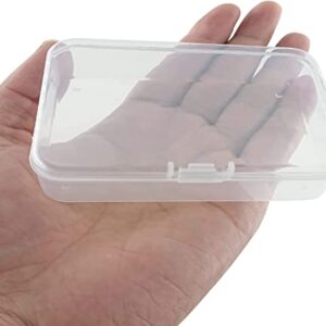 MFDSJ 6 Pcs Mini Plastic Storage Containers Box with Lid, 4.5x3.4 Inches Clear Rectangle Box for Collecting Small Items, Beads, Game Pieces, Business Cards, Crafts Accessories