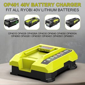 ANTRobut OP401 40V Lithium Charger for Ryobi 40V Battery OP4015 OP4026 OP40601 OP4050A OP4030 OP4040 OP4050 Replacement Ryobi Charger 40V