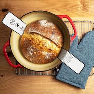 Silicone Baking Mat for Dutch Oven Sourdough Bread Baking Mat with Long Handle Silicone Bread Sling 8.3 Inches Non Stick Heat Resistant Dutch Oven Liner Pad for Dough Pastry, Black