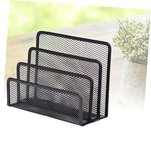 NUOBESTY School Metal Paper Holders Collection Folders Stacking Desktop Record Mail Folder Mesh Countertop Cell Duty Filing Desk Bill Organizer Holder Compartments Rack Letter Tray Home