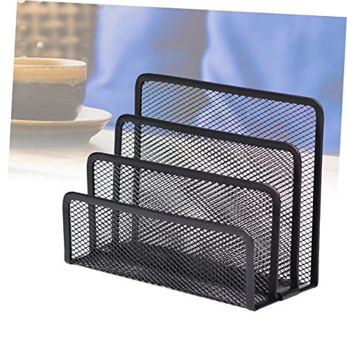 NUOBESTY School Metal Paper Holders Collection Folders Stacking Desktop Record Mail Folder Mesh Countertop Cell Duty Filing Desk Bill Organizer Holder Compartments Rack Letter Tray Home