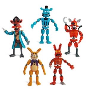 toysvill inspired by five nights at freddy's | pirates | freddy's action figures toys (fnaf) set of 5 [freddy, bonnie, fazbear, curse of dreadbear and captain foxy]