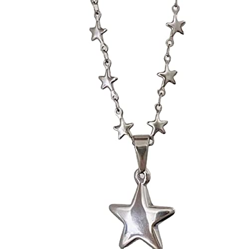 Tyadorw Y2k Necklace Gothic Star Necklace for Women Teen Cute Charm Pendant Retro Fairy Grunge Accessories Preppy Stuff (Star Necklace,No Metal)