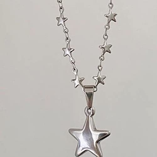 Tyadorw Y2k Necklace Gothic Star Necklace for Women Teen Cute Charm Pendant Retro Fairy Grunge Accessories Preppy Stuff (Star Necklace,No Metal)