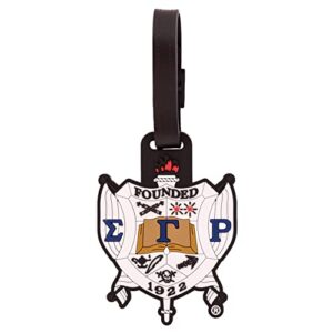 sigma gamma rho luggage tag sorority bag (pvc luggage tag - crest)