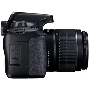 Canon EOS 4000D (Rebel T100) DSLR Camera w/EF-S 18-55mm F/3.5-5.6 Zoom Lens + 64GB Memory + Back Pack Case + Tripod, Lenses, Filters, & More (28pc Bundle)