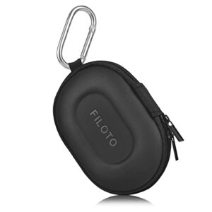 filoto earbud case, airpods pro 2nd /3/2/1 generation case portable carrying case small storage bag, earphone accessories organizer hard eva shockproof cover with carabiner clip (black)