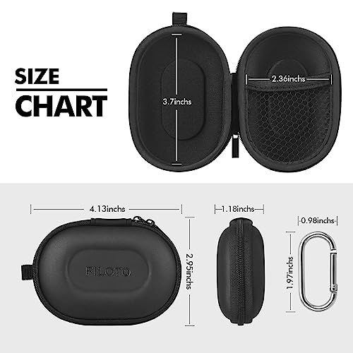 Filoto Earbud Case, AirPods Pro 2nd /3/2/1 Generation Case Portable Carrying Case Small Storage Bag, Earphone Accessories Organizer Hard EVA Shockproof Cover with Carabiner Clip (Black)