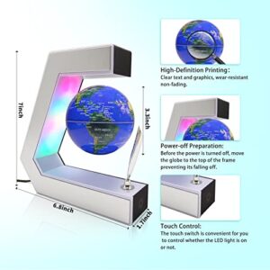 Flagest Magnetic Levitation Globe with LED Lights & Touch Control and Pen, Floating Globes for Educational Home Office Desk Bookshelf Decor, Birthday Holiday Christmas Creative Gift(3.3 Inches Globe)