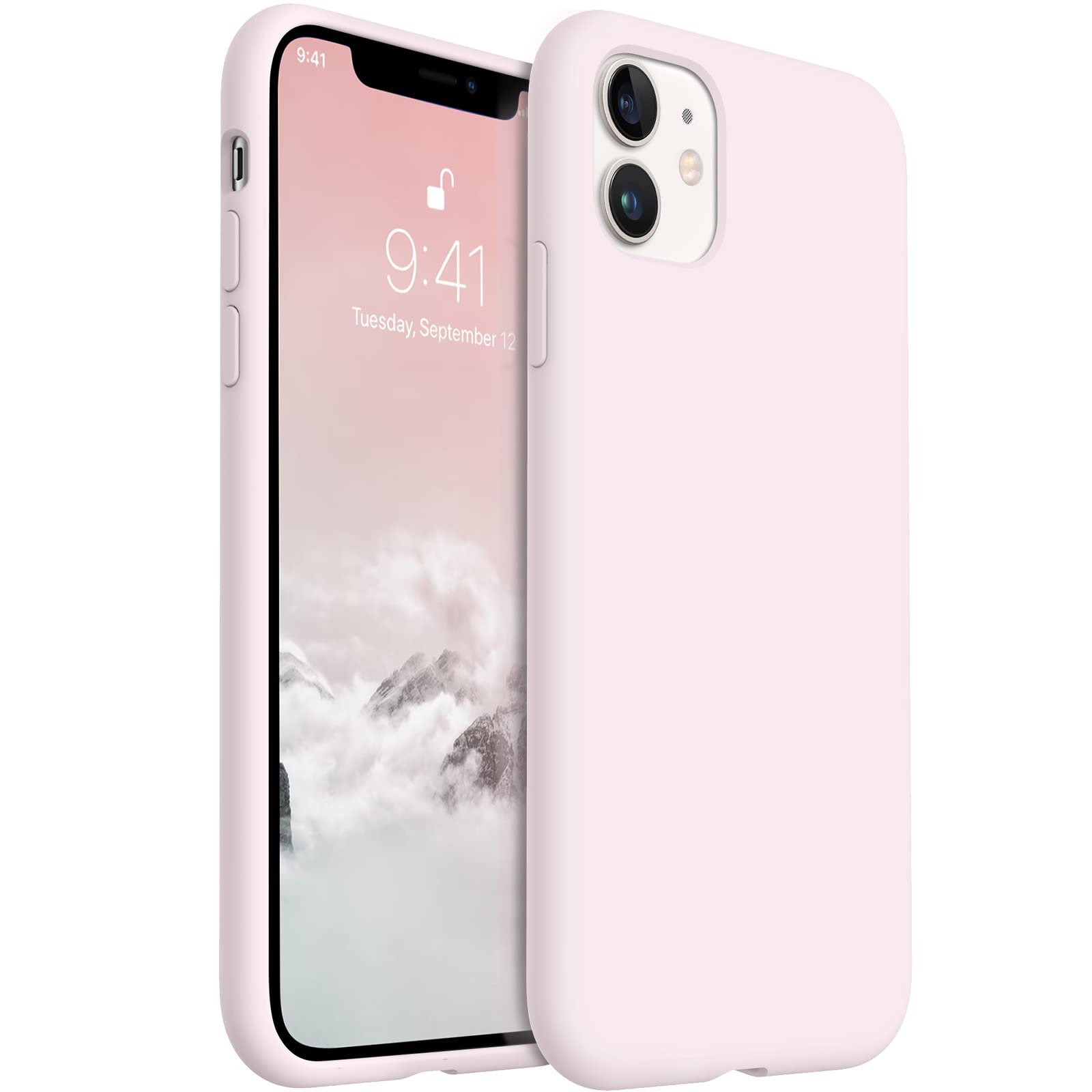 AOTESIER Upgraded Slim Fit iPhone 11 case, Premium Silicone Phone Case, Full Body Shockproof Protection Cover Anti-Scratch&Fingerprint for iPhone 11 with Comfortable Grip, 6.1 inch, Chalk Pink