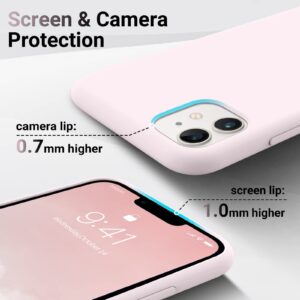 AOTESIER Upgraded Slim Fit iPhone 11 case, Premium Silicone Phone Case, Full Body Shockproof Protection Cover Anti-Scratch&Fingerprint for iPhone 11 with Comfortable Grip, 6.1 inch, Chalk Pink