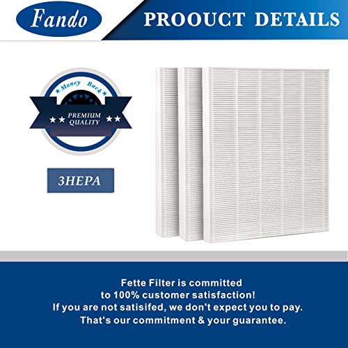 3 Pack C545 Replacement HEPA Filter Compatible with Winix C545, Ture HPEA Filter S Only, Part Number 1712-0096-00