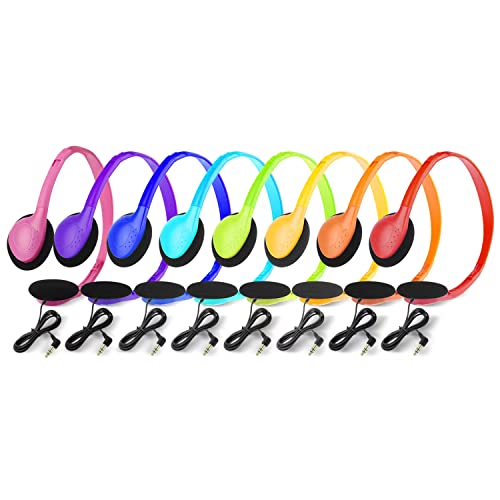 CN-Outlet Kids Headphones 16 Pack Bulk Multi Color for School Classroom Students Children Toddler Boys Girls Teen and Adult