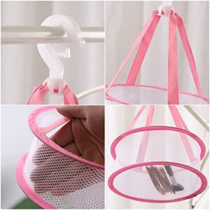 Mini Hanging Drying Net Windproof, Foldable Makeup Brush Puff Drying Mesh Rack Basket with Hook(no lid,purple)