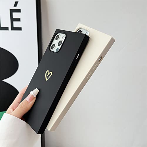 Cocomii Square Case Compatible with iPhone 13 Mini - Silicone, Slim, Matte, Soft Touch, Love Hearts, Fingerprint Resistant, Anti-Scratch, Shockproof (Antique White)