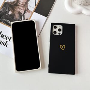 Cocomii Square Case Compatible with iPhone 13 Mini - Silicone, Slim, Matte, Soft Touch, Love Hearts, Fingerprint Resistant, Anti-Scratch, Shockproof (Antique White)