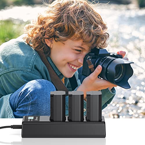 Powerextra Replace for Sony NP-FZ100 Battery and LCD Triple Charger for Firmware 2.0 Sony Alpha A7 III, A7R III, A9, Sony Alpha 9, A7R3, a6600, a7R IV, Alpha a9 II, Alpha 9R, A9R, Alpha 9S Camera