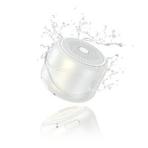 bobtot portable bluetooth speakers wireless speaker- waterproof speaker with loud stereo sound,15 hours playtime, rechargeable battery, built-in microphone, mini speaker with strap easy to carry white