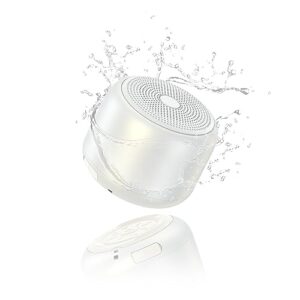 Bobtot Portable Bluetooth Speakers Wireless Speaker- Waterproof Speaker with Loud Stereo Sound,15 Hours Playtime, Rechargeable Battery, Built-In Microphone, Mini Speaker with Strap Easy to Carry White