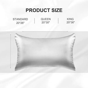 100% Mulberry Silk Pillowcase for Hair and Skin, Queen Size Silk Pillow Case 2 Pack with Hidden Zipper, 20x30, Set of 2, White