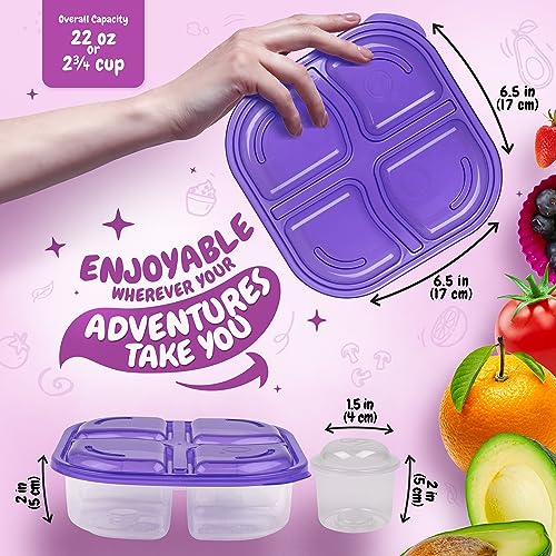 SANOEARTH Snack Containers [7 Packs] Lunch Containers For Kids | Lunchable Container | Snack Containers for Kids | Snack Containers For Adults | 3 Dippers