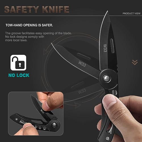 VIFUNCO EDC Folding Pocket Knife for Men, Small Keychain Knife with clip, Stainless Steel Key Knife/Box Cutter Knife for Women, Compact Pocket Knives for Outdoor Survival Camping, Gifts for Dad