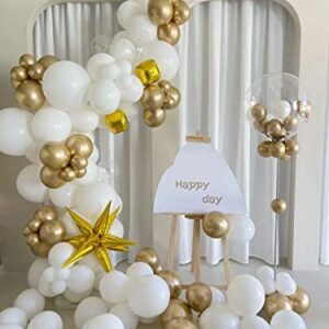 FOTIOMRG 120pcs 5 inch White Balloons, Small White Latex Party Balloons Helium Quality for Birthday Graduation Baby Shower Wedding Bridal Bachelorette Party Decorations (with White Ribbon)