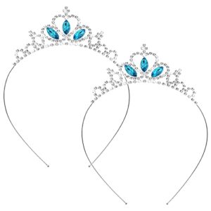 wllhyf 2 pieces girls crystal tiara headband heart rhinestone princess crown headband vintage hair bands for kids girls women wedding prom birthday party