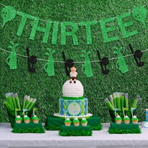 Golf 30th Birthday Party Decoration Supplies for Men Thir-tee Golf Happy Birthday Banner Bunting Golf Party Garland for Golfer Fans Sports Themed Party Decorations Supplies