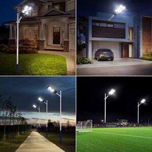 Aihanfir 600W Led Solar Street Light Outdoor Waterproof, with Motion Sensor and Remote Control for Parking Lot Lights Commercial, Yard, Road-15W Solar Charging Panel, 6500K Double-Chip LED.