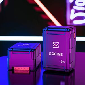 ZGCINE ZG-S95 V Mount Battery, 6400mAh 14.8V V Shape Rechargeable Li-ion Battery, PD Fast Charging for Sony/Photo/Studio/LED Video Light V Lock Battery