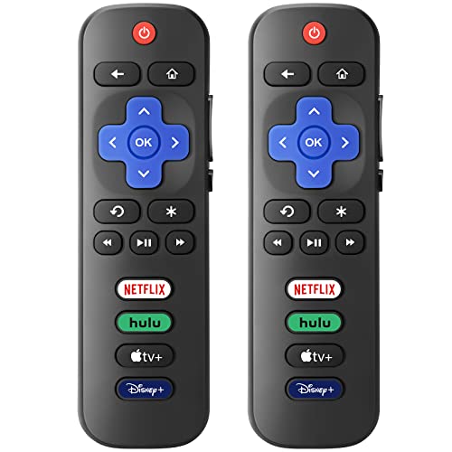 【Pack of 2】New Universal TV Remote for All Roku TV，Replacement Remote Compatible Only for Roku TV Remote, Replacement for TCL Roku/for Hisense Roku/for Onn Roku TV(Not for Roku Stick and Box)