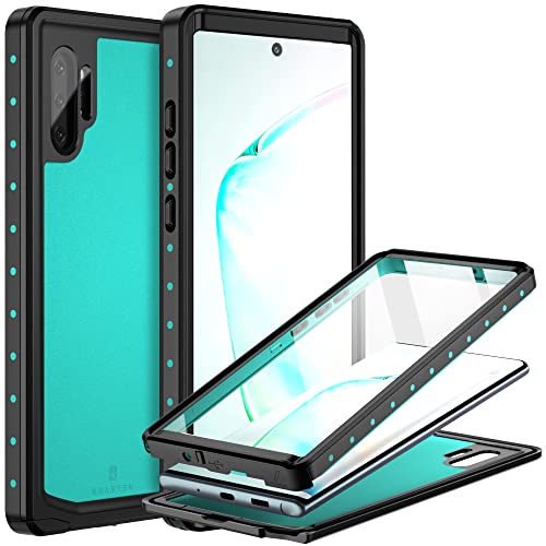 BEASTEK for Samsung Galaxy Note 10 Plus Waterproof Case, NRE Series Shockproof IP68 Certified Case with Built-in Screen Protector Heavy Duty Cover, Galaxy NOTE10 Plus 6.8 inch (Teal)