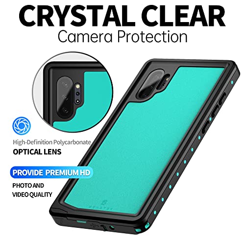 BEASTEK for Samsung Galaxy Note 10 Plus Waterproof Case, NRE Series Shockproof IP68 Certified Case with Built-in Screen Protector Heavy Duty Cover, Galaxy NOTE10 Plus 6.8 inch (Teal)