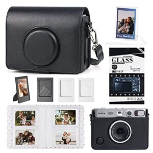 wogozan accessories for fujifilm instax mini evo digital hybrid case instant film camera with photo holder & album & frames, screen protector - black
