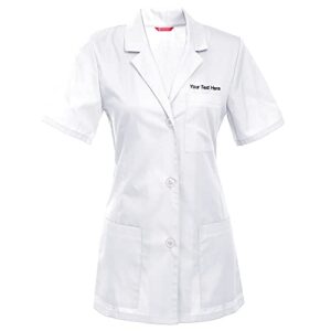 women's custom personalized 29 inch consultation short sleeve lab coat