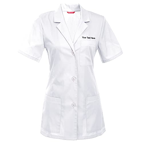 Women's Custom Personalized 29 Inch Consultation Short Sleeve Lab Coat