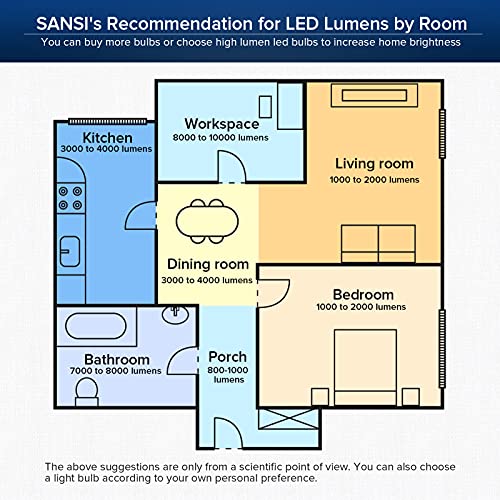 SANSI 200W Equivalent A21 LED Light Bulb, 3000 Lumens E26 LED Bulb with Ceramic Technology, 3000K Soft Warm Non-Dimmable, 22-Year Lifetime, Efficient, 2 Pack 22W Energy Saving for Living Room Kitchen