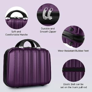 LARVENDER Luggage Sets 6 Piece, Expandable Luggage Hardshell Suitcases Set with Spinner Wheels, Lightweight Travel Luggage Sets Clearance with Cosmetic Cases, Purple(12/14/18/20/24/28)"