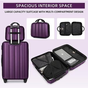 LARVENDER Luggage Sets 6 Piece, Expandable Luggage Hardshell Suitcases Set with Spinner Wheels, Lightweight Travel Luggage Sets Clearance with Cosmetic Cases, Purple(12/14/18/20/24/28)"