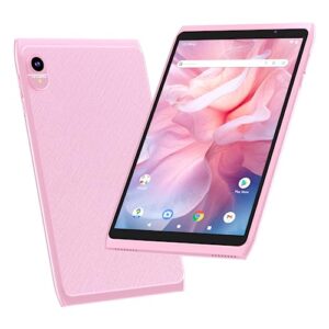 tablet android 12 tablets 8 inch, wifi 6 tablet computer 2gb ram 32gb rom, 1280x800 ips touch screen, 2+8mp dual camera, 4300mah battery, google gms certified tablet pc, pink