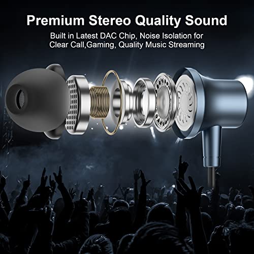 USB C Headphone Type C Earphone Magnetic Wired Earbuds for iPhone 15 Pro Max Samsung A53 A54 Galaxy S23 FE S22 S21 in-Ear Noise Canceling Headset with Microphone for iPad 10 Google Pixel 6a 7a 7 6 8 5