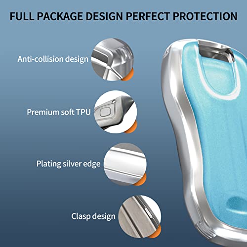 TANGSEN Smart Key Fob Case Cover Compatible with Porsche 911 Cayenne Panamera TAYCAN 3 4 Button Keyless Entry Remote TPU Transparency Frosted Key Shell