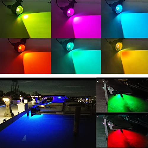 liteball RGB Multicolor LED Boat Drain Plug Light,Underwater Stern Plug Lighitng with IR Remote and APP Dual Control(Pack of 4)