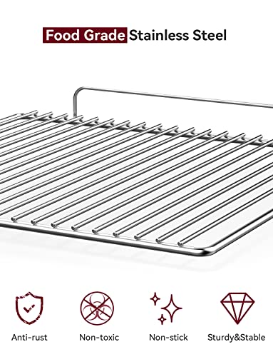 Cooling Rack for Baking and Cooking, Stainless Steel Wire Baking Oven Rack, Sturdy Oven Safe Baking Rack, 17.7"L*14.17"W Fits Chicken Wing, Jelly Roll, Cookies (Compatible with Dalxo Wall Oven)