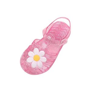 toddler little girls cute fruit jelly sandals soft rubber sole beach shoes kids summer rain shoes princess jelly flat c-pink