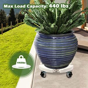 Nefish Plant Stand with Wheels Adjustable 15-21 Inches Plant Caddy with Dual Wheels Heavy Duty Rolling Plant Dolly Cart for Planters Plant Mover for Outdoor Indoor Potted Plant Trash Can Dolly