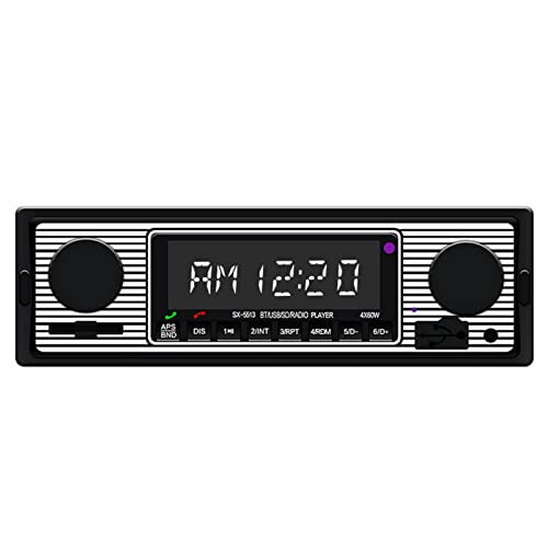 Classic Bluetooth Car Stereo, Car MP3 Smart Player Vehicle Stereo, MP3 FM Auto Car Radio Stereo, Hands-Free Calling Dual Knob Audio Car Multimedia Player, Support FM/USB/SD/AUX